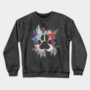 Dog Paws and Flowers Crewneck Sweatshirt